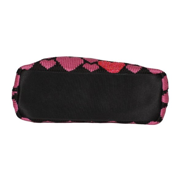 The Sak Knitted Multi Pink Blk Heart Sequined Embellished Double Strap Purse Bag - Picture 6 of 14